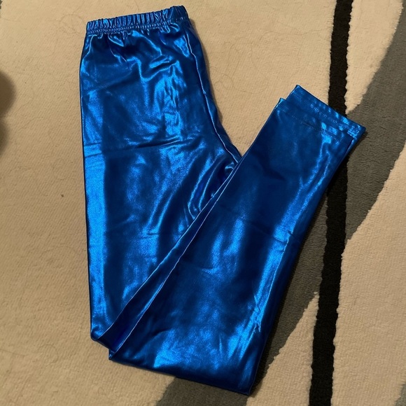 Pants - Blue metallic umich michigan gameday leggings pant